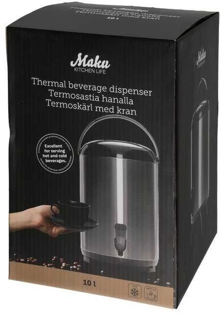 Šiluminis gėrimų dozatorius su čiaupu Maku, 10L