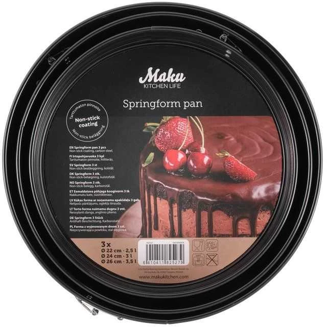 Maku Kitchen Life Nuimamas pyragų kepimo formų rinkinys 3 vnt.