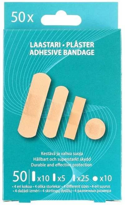 TT 4 dydžių pleistrų rinkinys 50vnt.