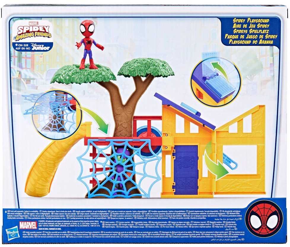 Hasbro Spidey Spidey žaidimų aikštelės dėžutės rinkinys, su 10 cm Spidey figūrėle, nuo 3 metų, Marvel Spidey ir jo nepaprasti draugai