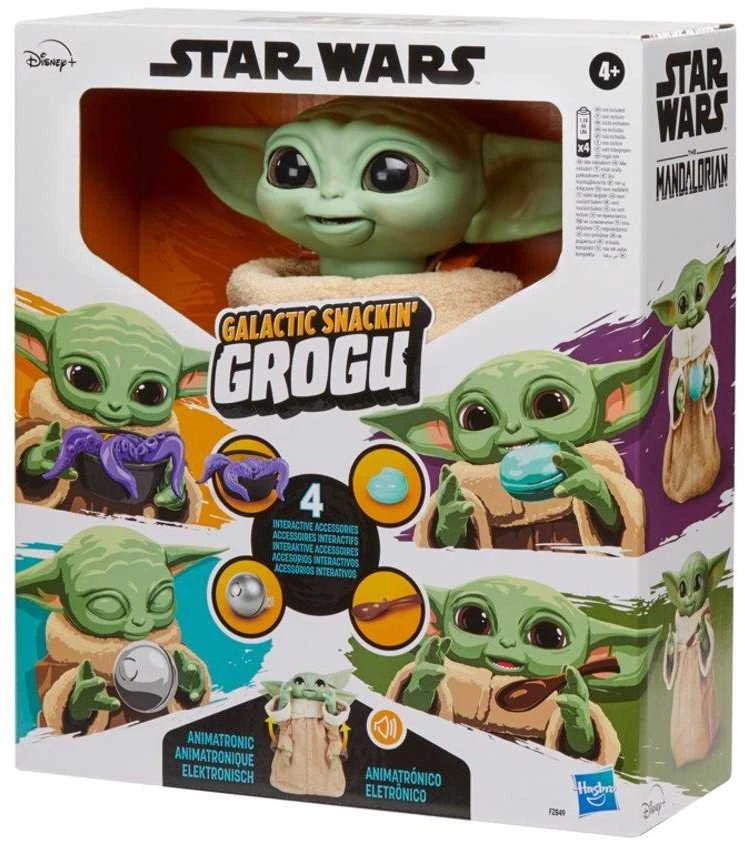 Hasbro Star Žvaigždžių karų SW interaktyvus žaislas Galaktikos užkandžių Grogu 23,5 cm