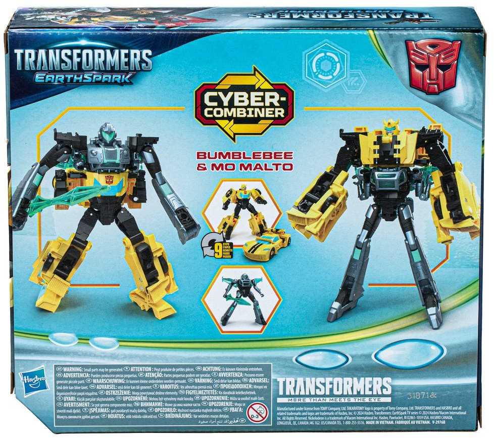 Transformers EarthSpark Cyber-Combiner Bumblebee ir Mo Malto veiksmo figūrėlės