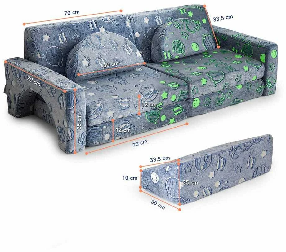 10 dalių modulinė sofa vaikams