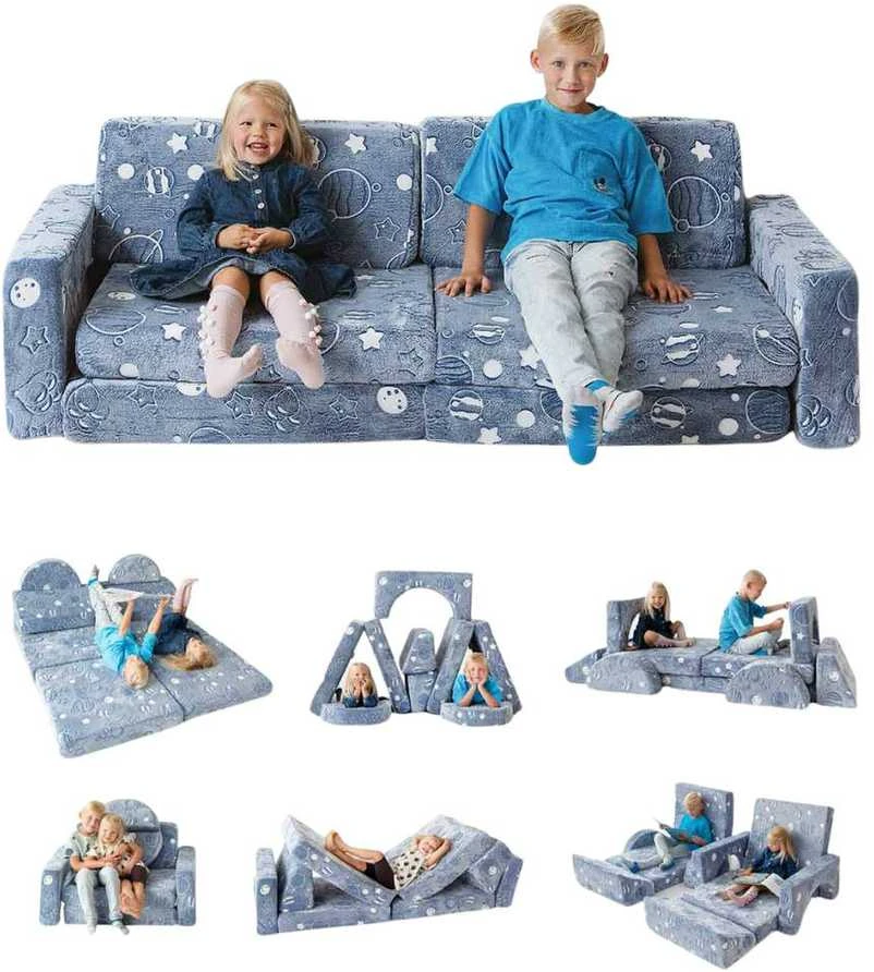 10 dalių modulinė sofa vaikams