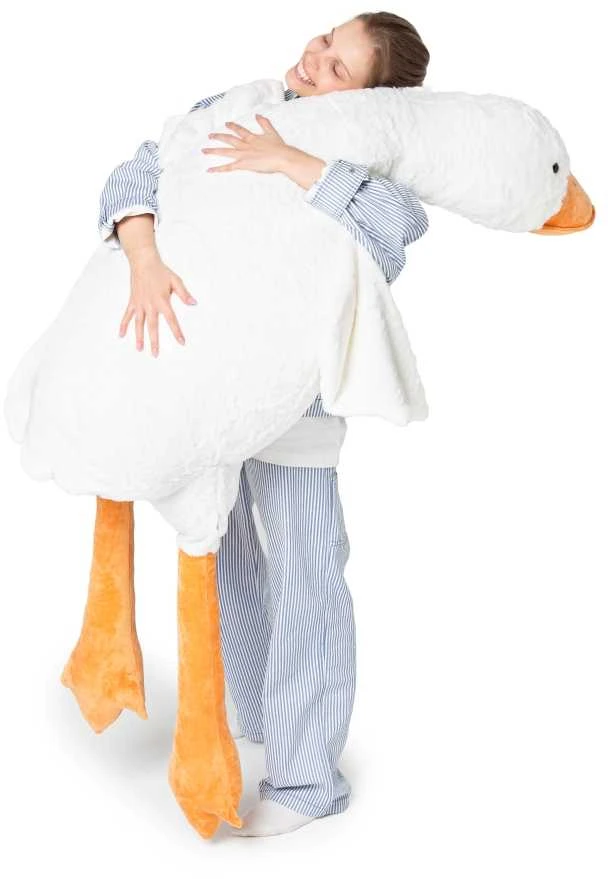Didelė pliušinė žąsis 190cm Balta