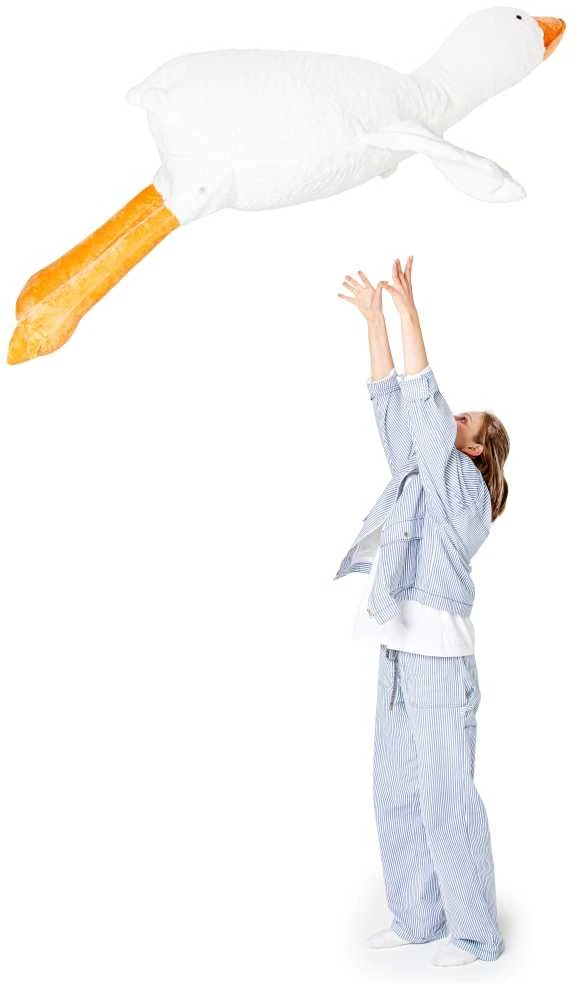 Didelė pliušinė žąsis 190cm Balta