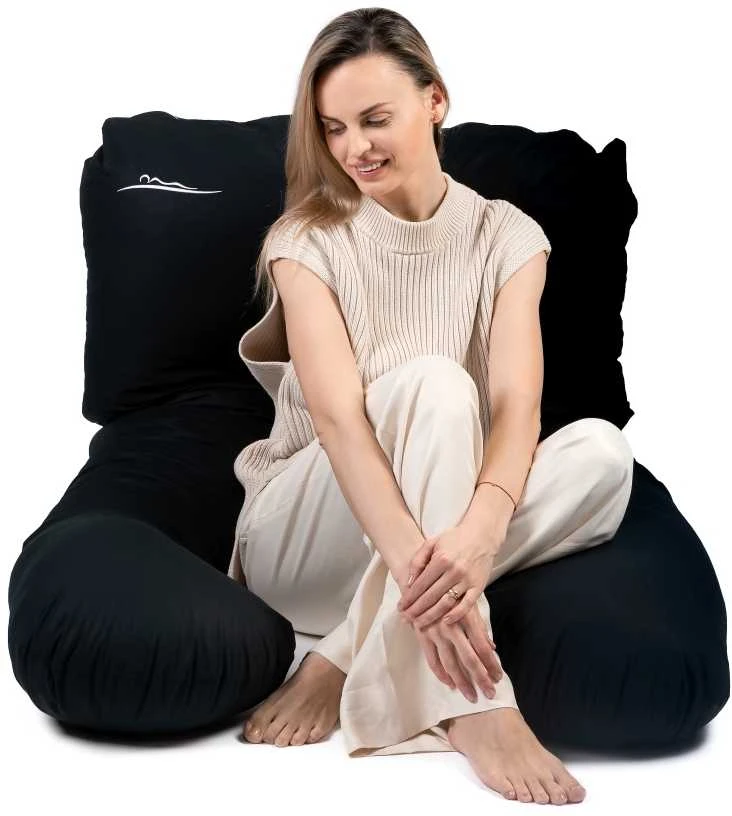 Komforto pagalvė MKS 100x150 cm Medvilnė- juoda