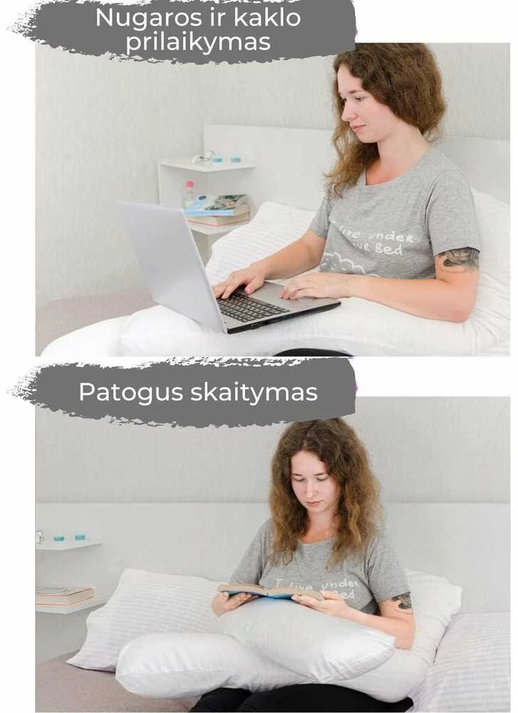 Miego pagalvė nėščiosioms Balta