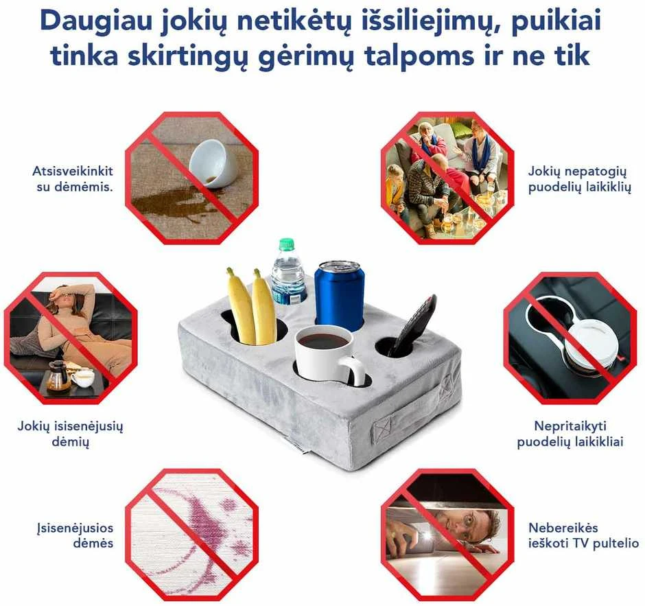 Minkštas puodelių dėklas su rankena