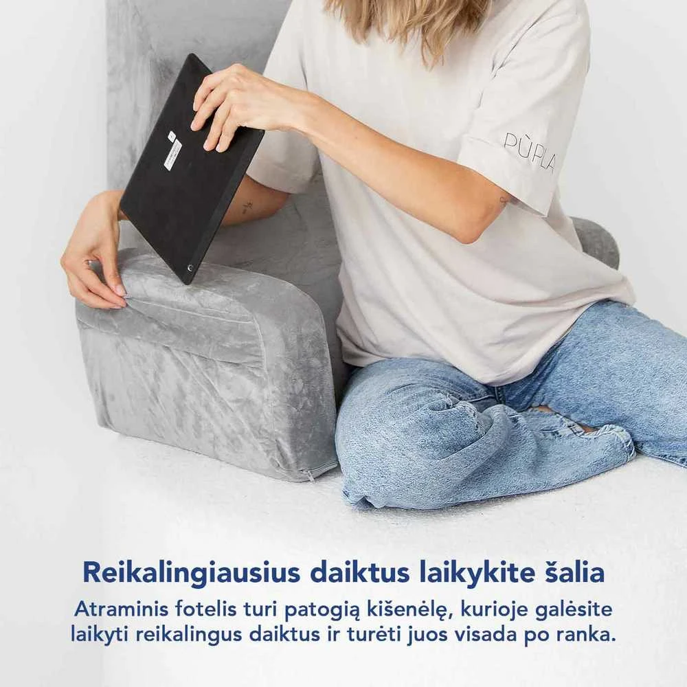 Ortopedinis atraminis fotelis ir pagalvė