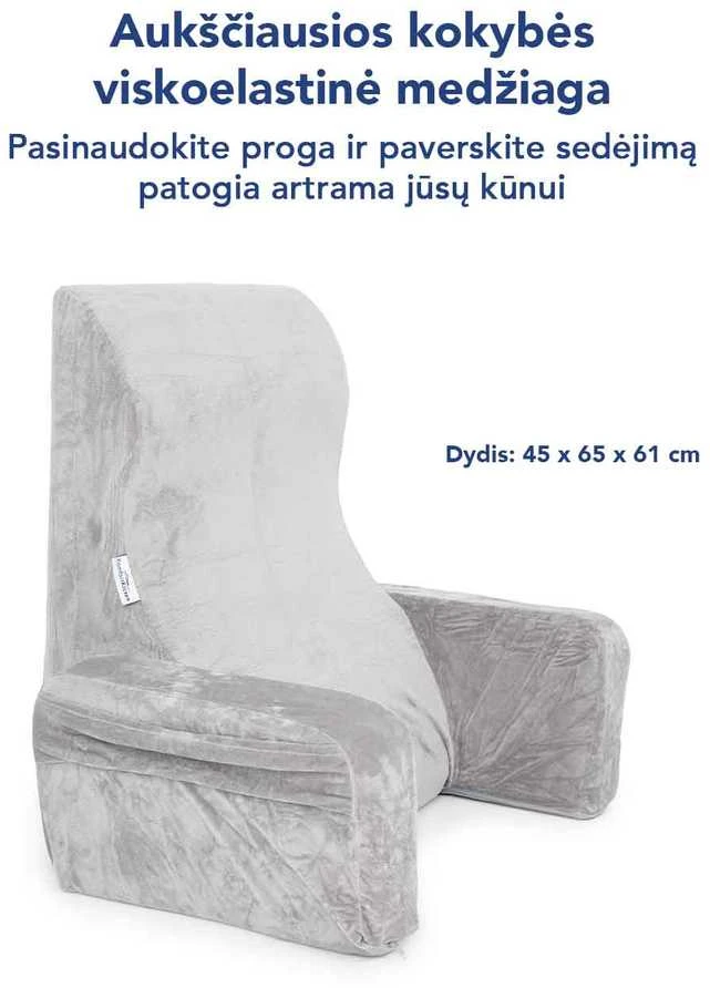 Ortopedinis atraminis fotelis ir pagalvė