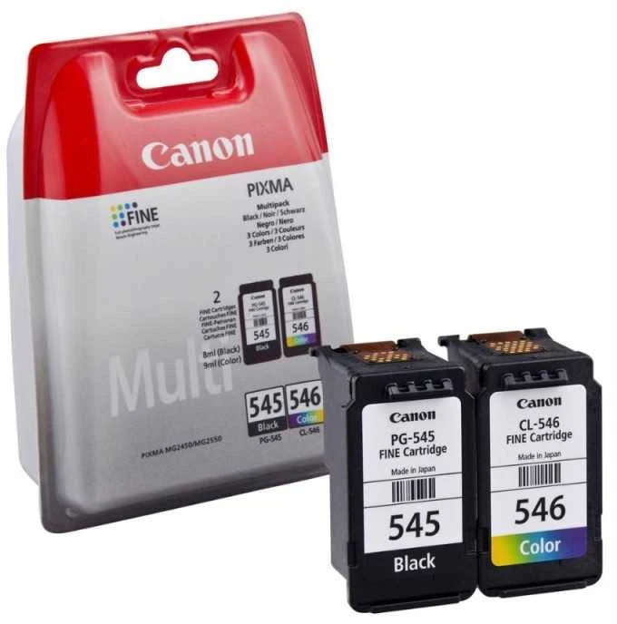CANON 1LB PG-545 / CL-546 rašalo kasetė juodas ir spalva standartinė talpa bk: 180p cl: 180p 2 pakuočių lizdinė plokštelė be signalizacijos