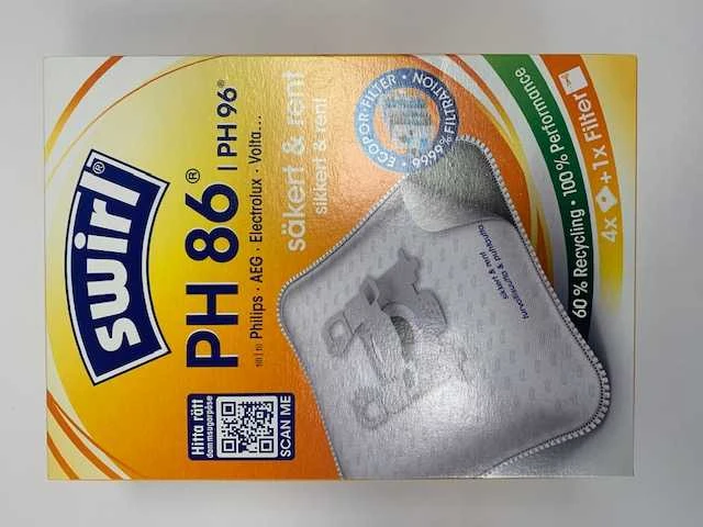 SWIRL PH86/PH99 Dulkių siurblio maišeliai 4vnt ir filtras X897090