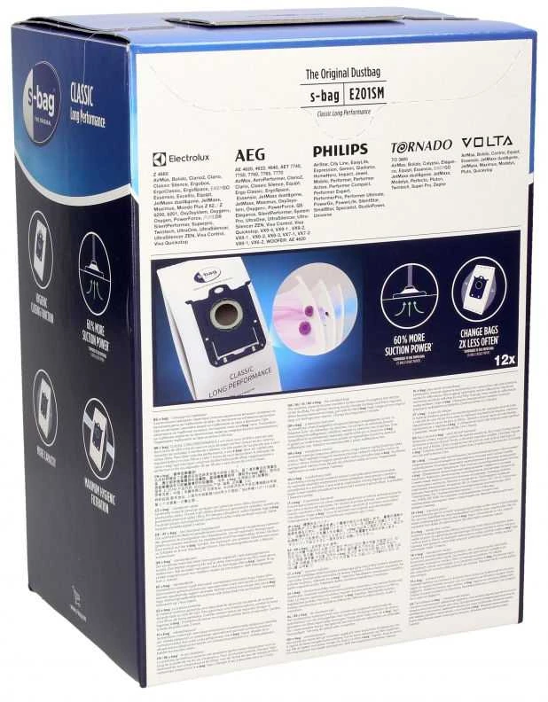 Dulkių siurblio maišeliai S-BAG 12 vnt ELECTROLUX / AEG 9001684811 SH862789