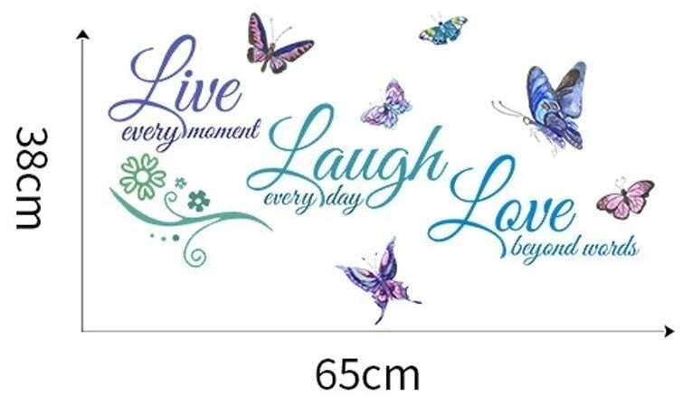 Interjero motyvacinis lipdukas Live Laugh Love