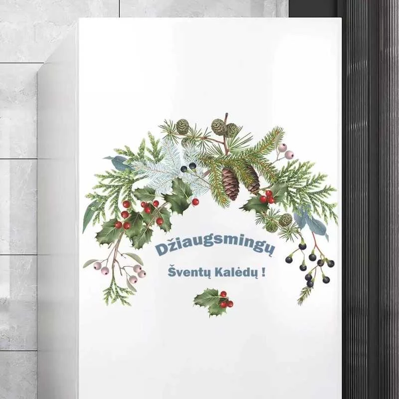 Kalėdinė durų dekoracija - sienų lipdukas Vainikas