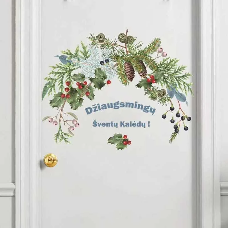 Kalėdinė durų dekoracija - sienų lipdukas Vainikas