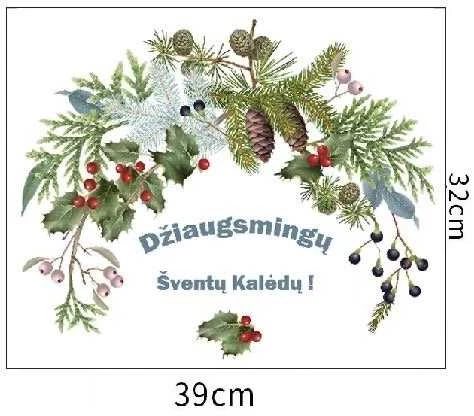 Kalėdinė durų dekoracija - sienų lipdukas Vainikas