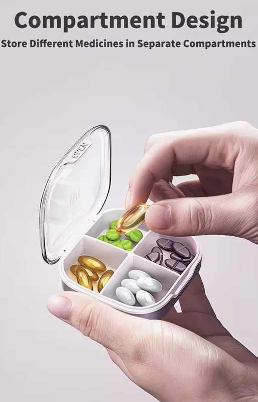 Vaistų vitaminų dėžutė, 4 skyriai