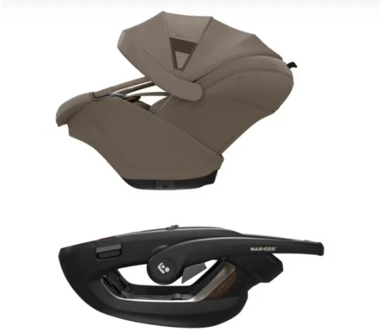 Automobilinė kėdutė Maxi Cosi Coral Slide Pro 40-87cm (0-13kg) i-size Oak Truffle + isofix + strype