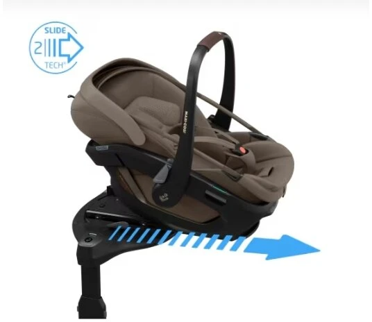 Automobilinė kėdutė Maxi Cosi Coral Slide Pro 40-87cm (0-13kg) i-size Oak Truffle + isofix + strype