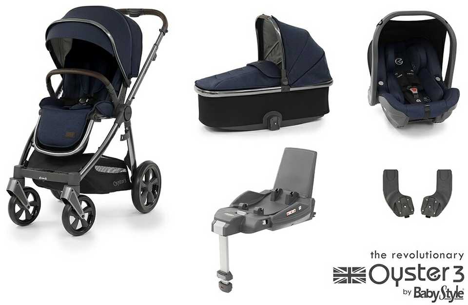 BabyStyle Oyster 3 stilingas vaikiškas vežimėlis | tamsiai mėlynos spalvos "Twilight"