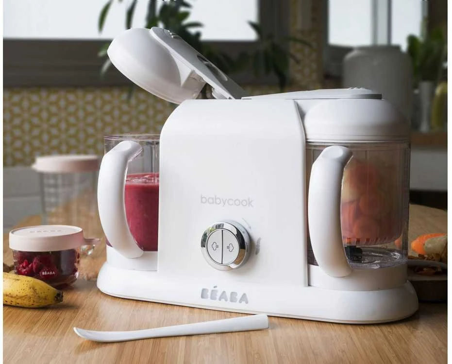 Trintuvas - garintuvas BEABA BABYCOOK PLUS 4IN1, Baltas/Sidabrinis