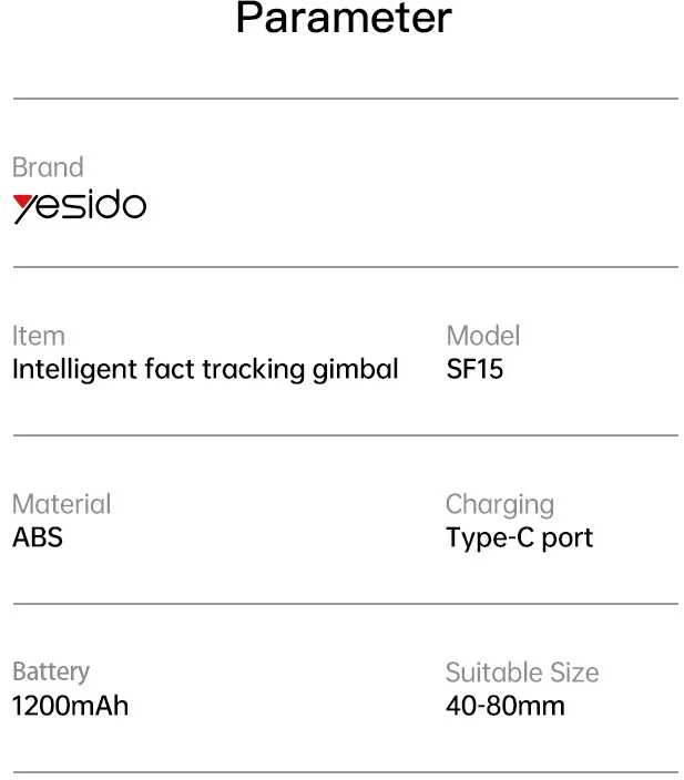 Asmen.lazda Yesido SF15 1200mAh 360 autom.veid,sekimas
