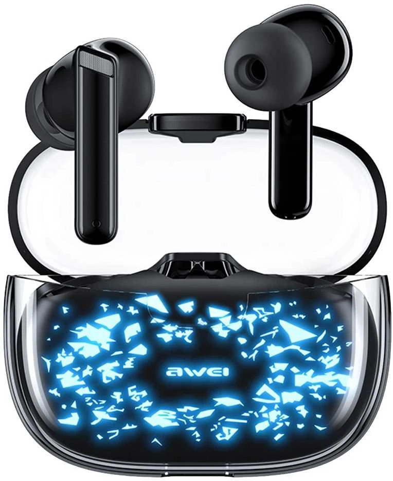 AWEI Bluetooth 5.3 T52 Pro2TWS ausinės + docking station juodos spalvos