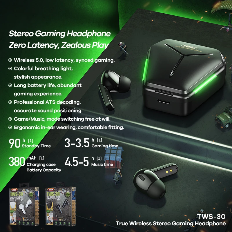Ausinės Remax Gaming Earbuds TWS-30