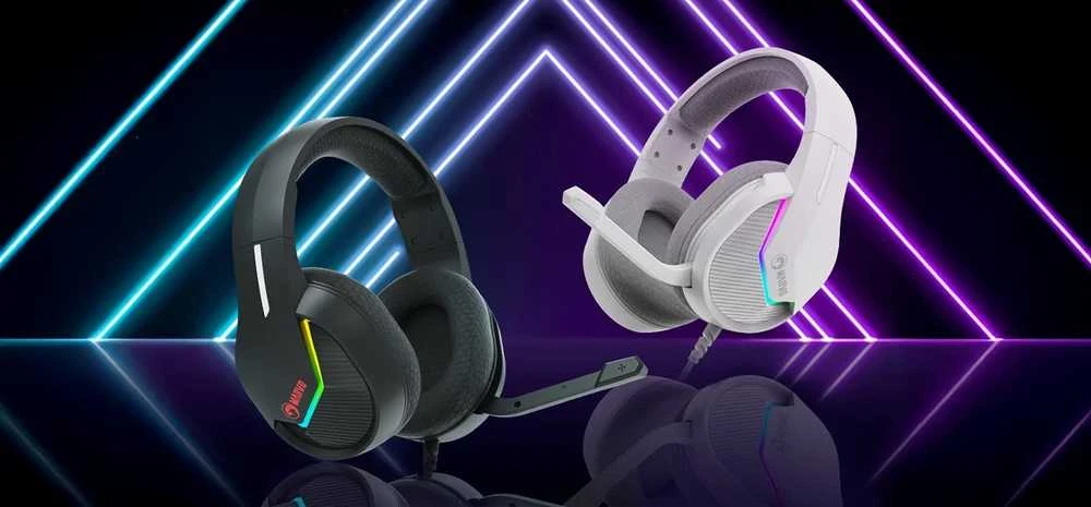 MARVO H8618 WH Tactic 40 RGB Laidinės žaidimų ausinės | USB | Baltos