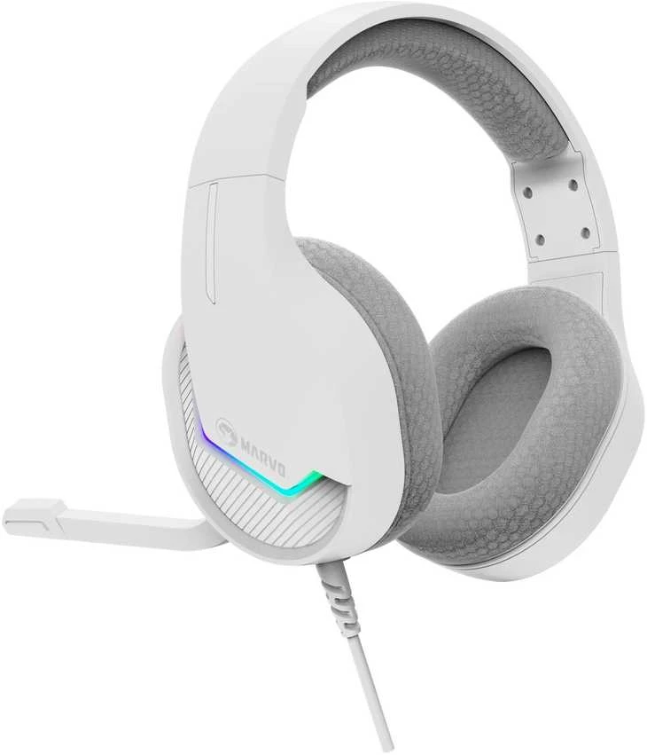 MARVO H8618 WH Tactic 40 RGB Laidinės žaidimų ausinės | USB | Baltos