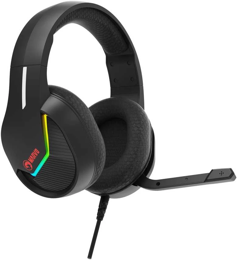 MARVO H8618 BK Tactic 40 RGB Laidinės žaidimų ausinės | USB | Juodos