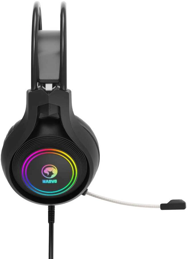MARVO HG9821 RGB Laidinės žaidimų ausinės | USB | Juoda