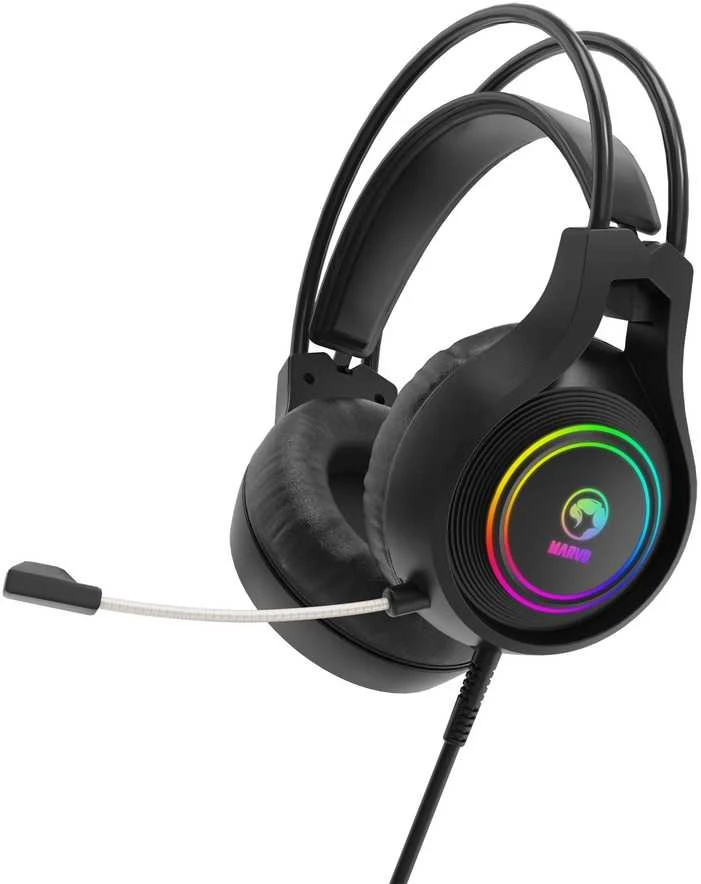 MARVO HG9821 RGB Laidinės žaidimų ausinės | USB | Juoda