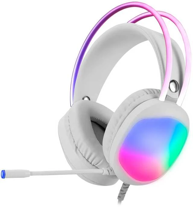 MARVO HG8959 Lumi 40 RGB Laidinės žaidimų ausinės | USB | 3.5 mm | Baltos