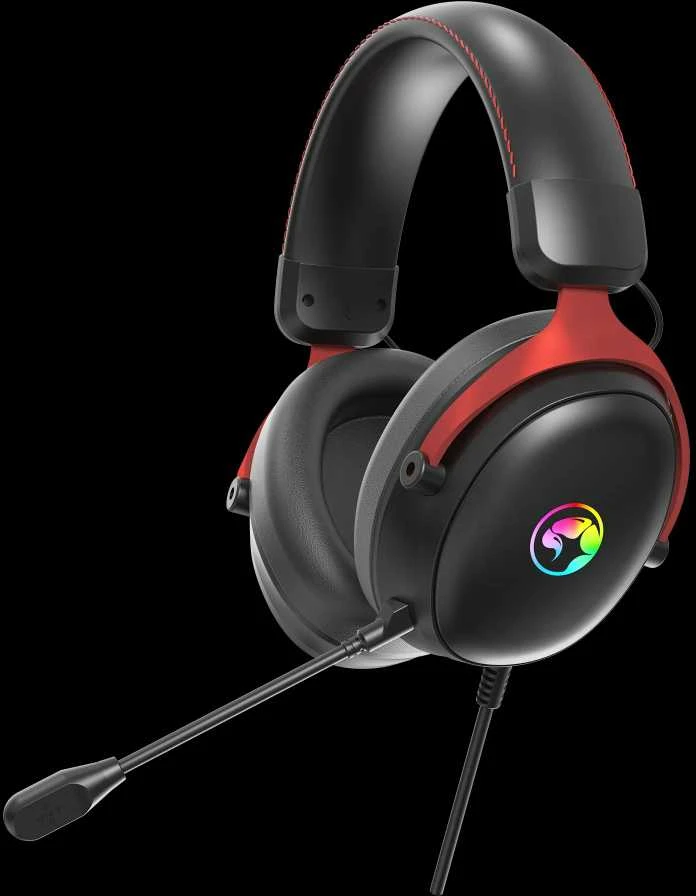 MARVO HG9076 Tactic X Pro RGB laidinės žaidimų ausinės | Juodos
