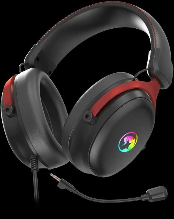 MARVO HG9076 Tactic X Pro RGB laidinės žaidimų ausinės | Juodos