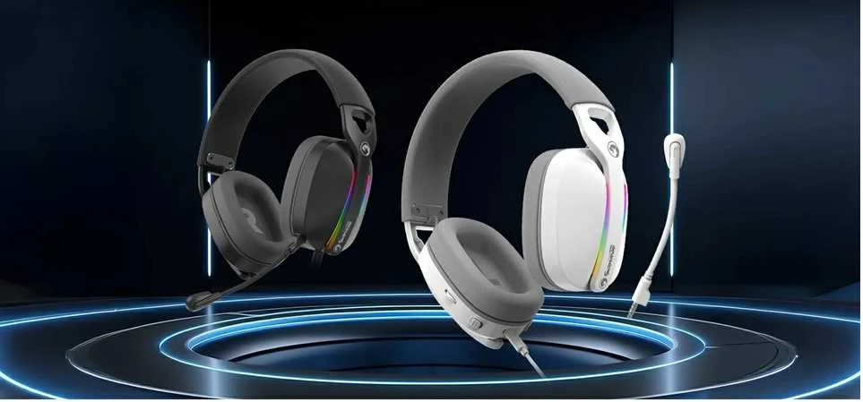 Ausinės su mikrofonu Marvo Pulz 70W 7.1 suround HG9086 WH baltos