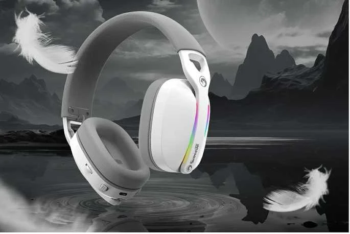 Ausinės su mikrofonu Marvo Pulz 70W 7.1 suround HG9086 WH baltos