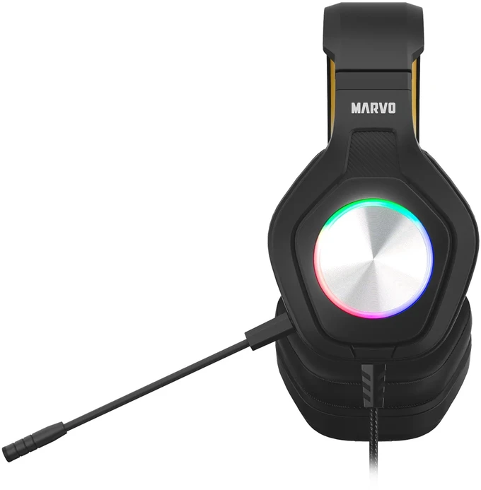 Ausinės su mikrofonu Marvo Pulz 80W HG9084 laidinės juodos