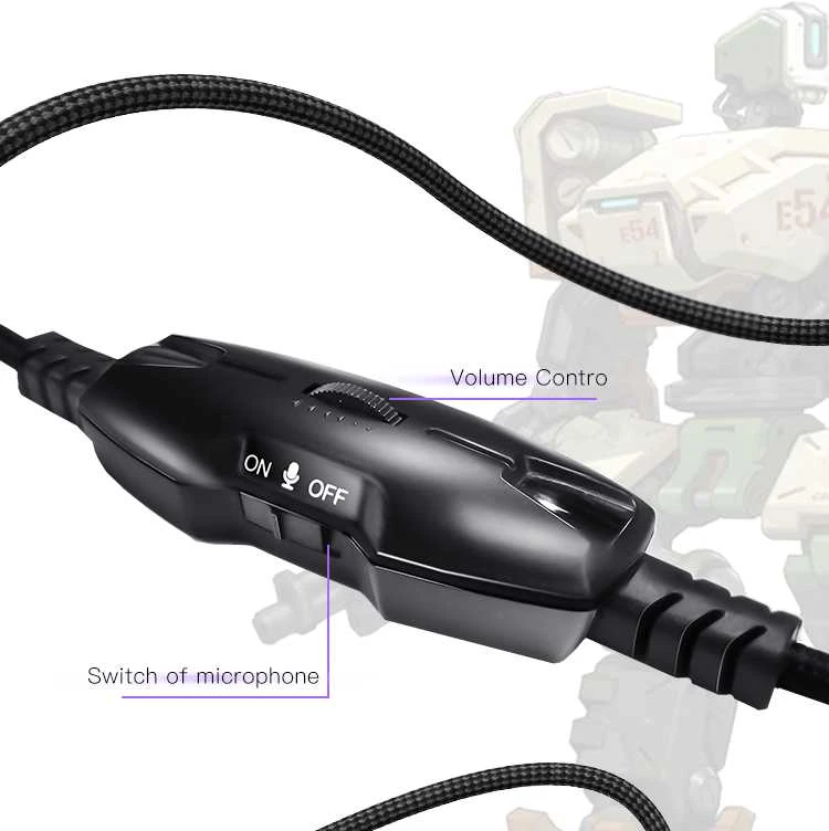 Ausinės su mikrofonu Yesido EK01 LED