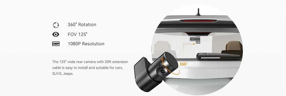 DDPAI Mola N3 Pro GPS Dual 2K 1600p + 1080p Dash Camera - vaizdo registratorius su galinio vaizdo kamera