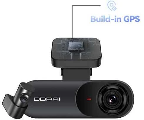 DDPAI Mola N3 Pro GPS Dual 2K 1600p + 1080p Dash Camera - vaizdo registratorius su galinio vaizdo kamera