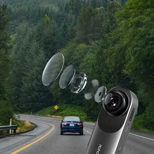 DDPAI Mola N3 Pro GPS Dual 2K 1600p + 1080p Dash Camera - vaizdo registratorius su galinio vaizdo kamera