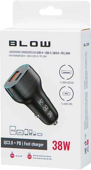 Blow USB-Cx2 50W G50B automobilinis įkroviklis