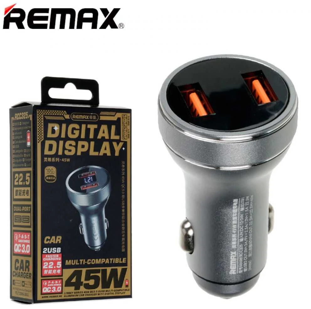 Automobilinis įkroviklis 2x USB, Remax RCC325, 45W