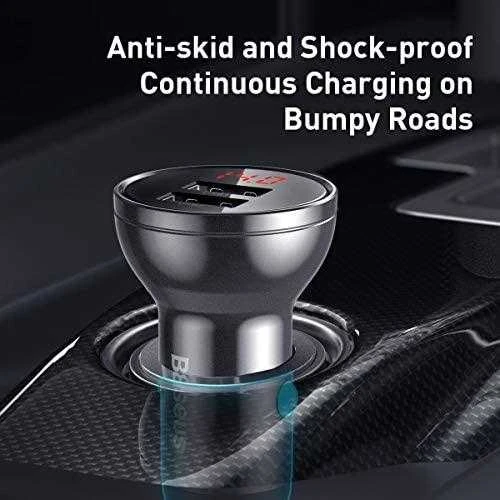 Baseus Automobilinis įkroviklis 2xUSB 4.8A 24 W - Sidabrinis