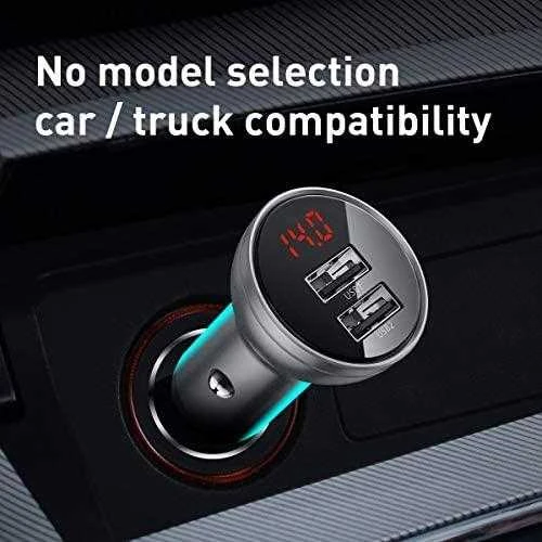 Baseus Automobilinis įkroviklis 2xUSB 4.8A 24 W - Sidabrinis