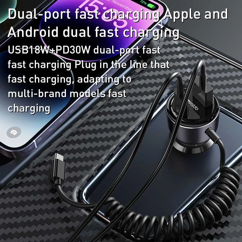 Aut.krov.Yesido Y57 USB / USB C / Lightning laidas 50W